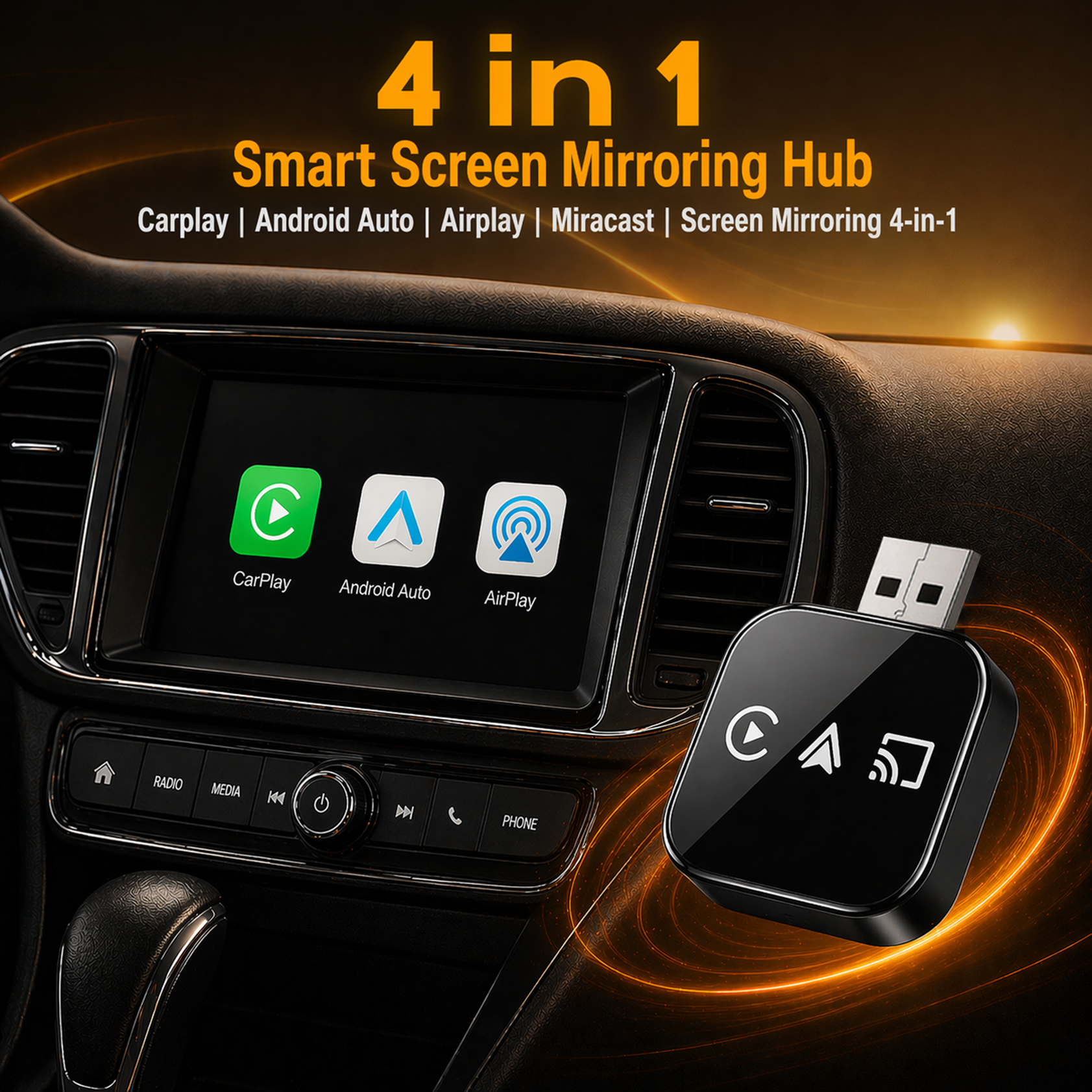 2026 Wireless CarPlay & Android Adapter – Plug & Play, No App Needed
